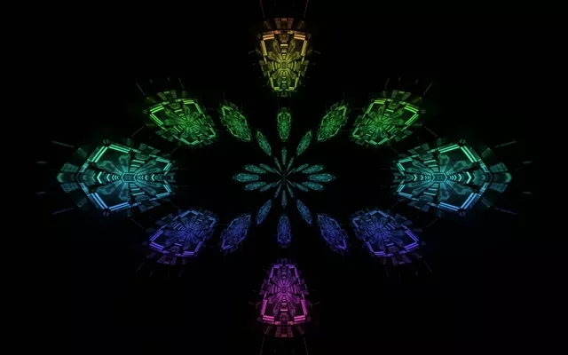 霓虹隧道彩虹碎形萬花筒 VJ Loop 16:10 MacBook 60fps 螢幕保護程式