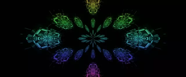 霓虹隧道萬花筒碎形爆發 VJ Loop 2.39:1 Cinemascope 60fps 螢幕保護程式