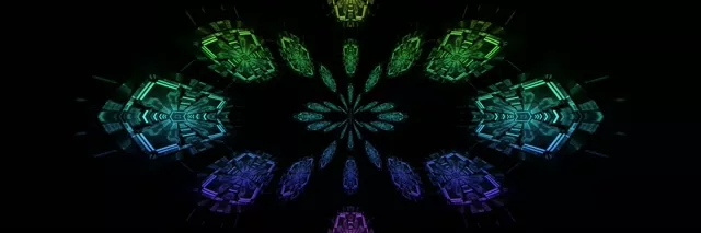 霓虹隧道萬花筒碎形綻放 3:1 Triple Wide 60fps 螢幕保護程式 VJ Loop