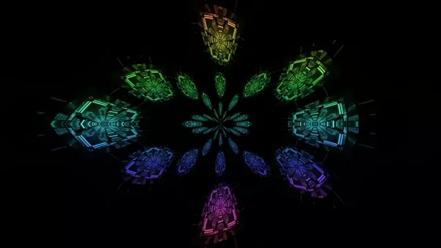 อุโมงค์นีออนแฟร็กทัลสีรุ้ง Screensaver 4K UHD 60fps Live Wallpaper