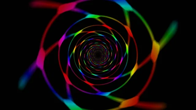 Rainbow Neon Spiral Tunnel - 4K Abstract Motion