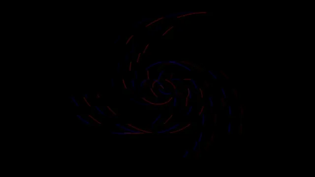 Red and Blue Spiral Light Animation on Black Background