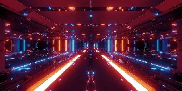 霓虹隧道紅藍網格 VJ Loop 2:1 Univisium 60fps 螢幕保護程式