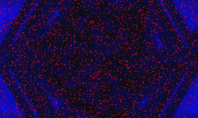 Neon Tunel Crvena Piksel Oluja 5:3 Wide 60fps Čuvar Ekrana VJ Loop