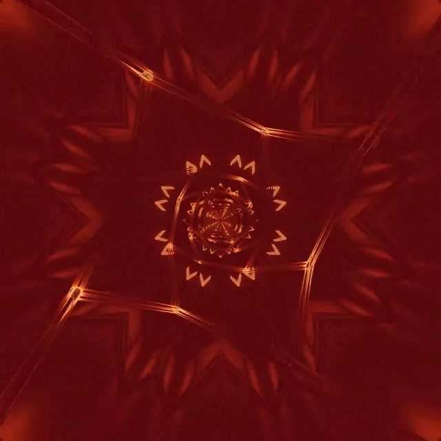 Neon Tunnel Copper Star Mandala VJ Loop 1:1 Square 60fps Screensaver