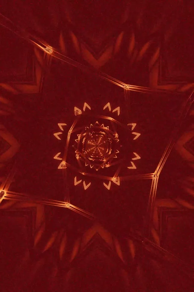 नीयन टनल लाल मंडला स्टार भंवर स्क्रीनसेवर 2:3 Photo Portrait 60fps VJ Loop