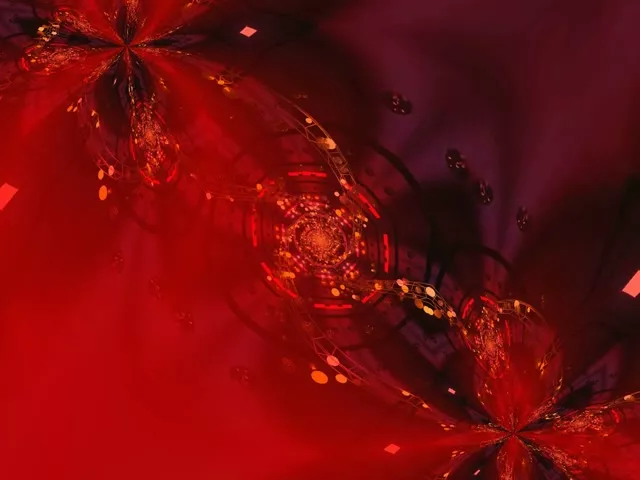 Red Crystalline Neon Tunnel VJ Loop 4:3 Classic 60fps Screensaver