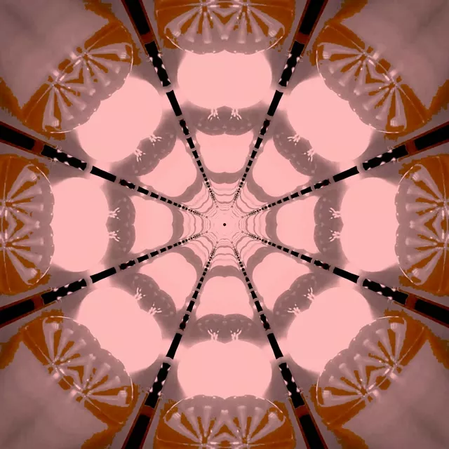 VJ Loop Neon Tunel Czerwona Pajęcza Sieć Kalejdoskop 1:1 Kwadrat 60fps Wygaszacz