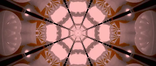 Vj loop Neon Tunnel Röd Spindelnät Kalejdoskop 21:9 Ultrawide 60fps Skärmsläckare