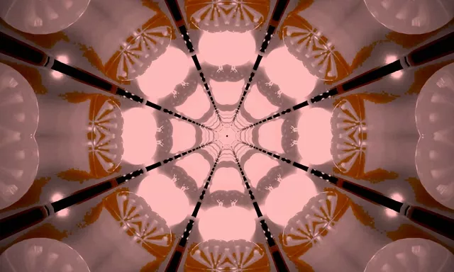 Neon Tunnel Red Kaleidoscope Spider Web 60fps 5:3 wide Screensaver Vj Loop