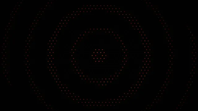 Red Digital Hearts Flowing on Black Background