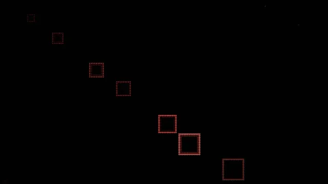 Red Digital Squares Animation on Black Background