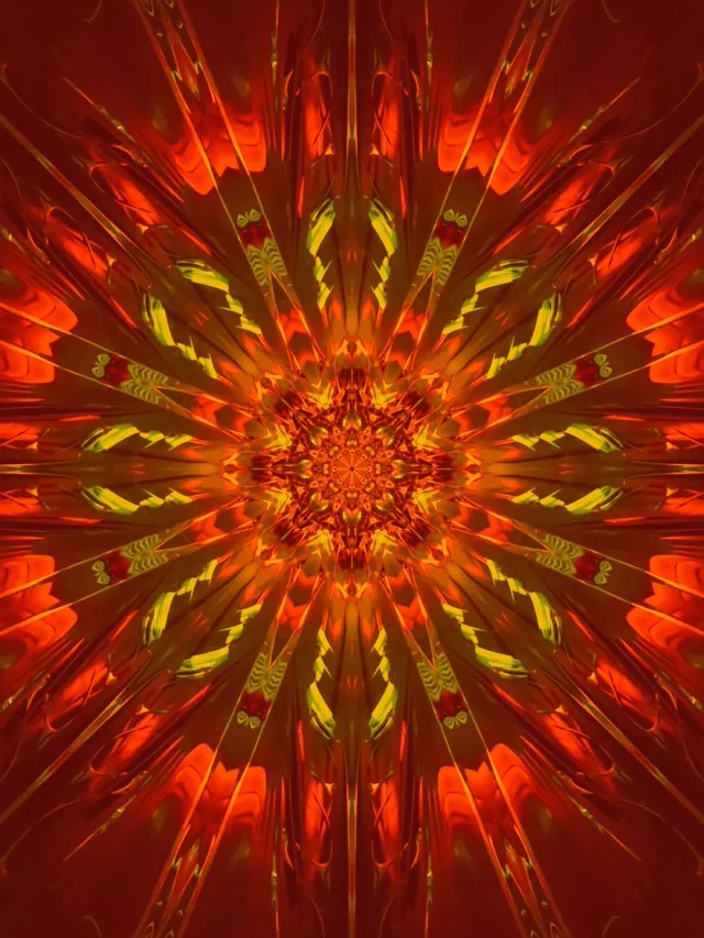 Terowong Neon Ledakan Kaleidoskop Api VJ Loop 3:4 iPad Portrait 60fps Penyelamat Skrin