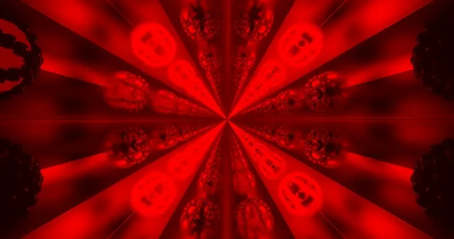 Red Fractal Burst VJ Loop 4K | Neon Radial