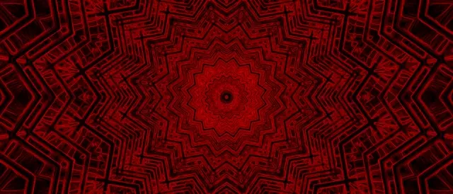 Piros Fraktál Kaleidoszkóp Neon Alagút Vj Loop 21:9 Ultrawide 60fps Képernyővédő