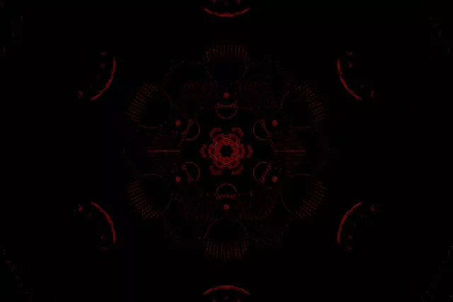 Roter Fraktal Kaleidoskop Neon-Tunnel VJ Loop 3:2 Surface 60fps Screensaver