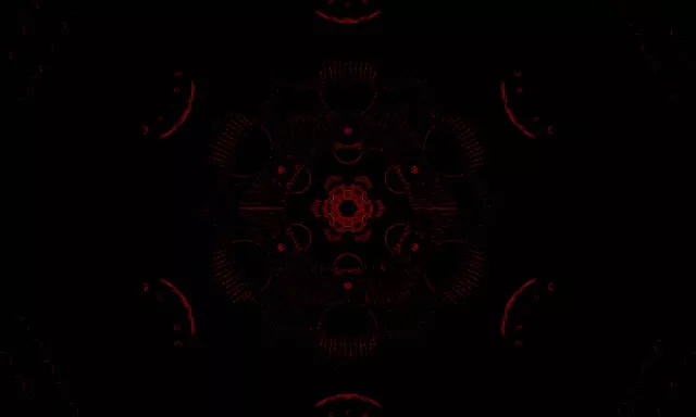 Червен Фрактал Калейдоскоп Неонов Тунел Vj Loop 5:3 Wide 60fps Скрийнсейвър