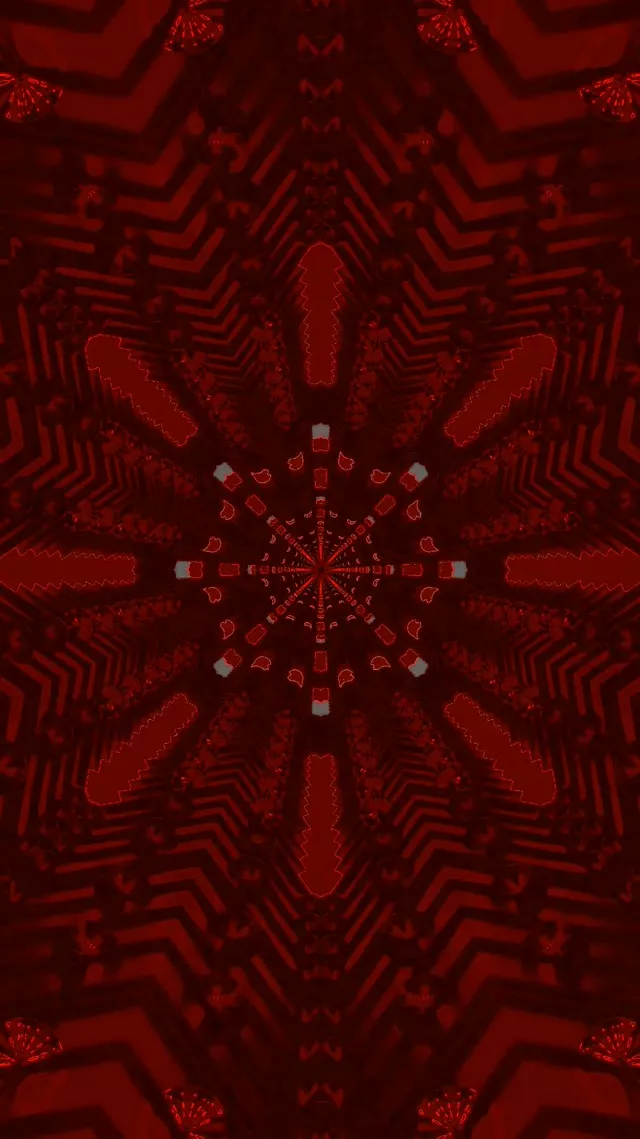 Röd Fraktal Kaleidoskop Neontunnel Vj Loop 9:16 Reels 60fps Skärmsläckare