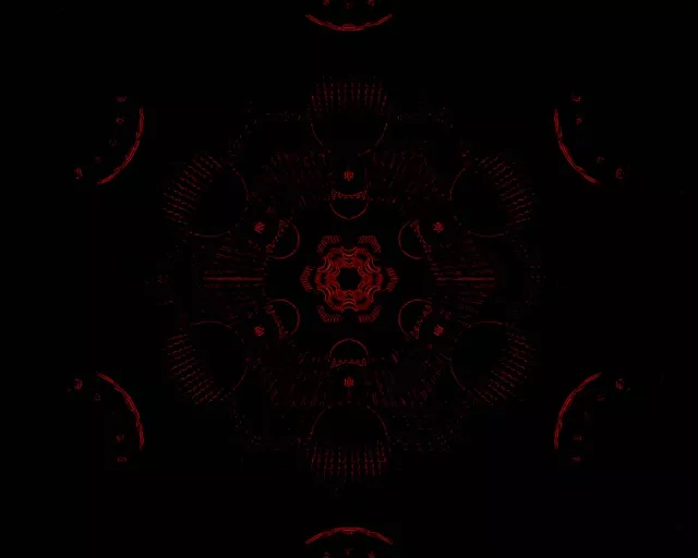 Fractal Mandala Đỏ Đường Hầm Neon 5:4 Industrial 60fps VJLoop Screensaver