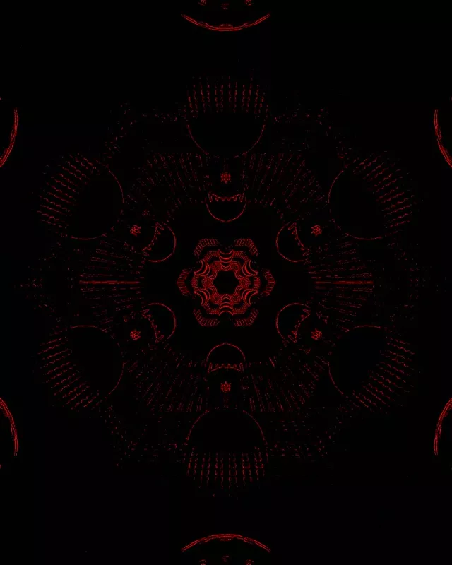 Vörös Fraktál Mandala Neon Alagút VJLoops 60fps Képernyővédő 4:5 Instagram