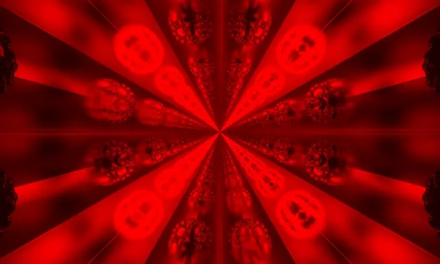 Червен Фрактал Неон Тунел VJ Loop 60fps 5:3 Wide Скрийнсейвър