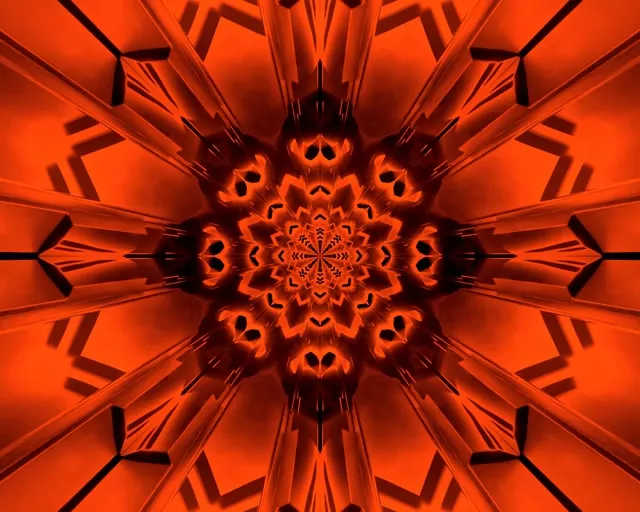 Rød Fraktal Neon Tunnel Pauseskærm 5:4 industriel 60fps VJ Loop