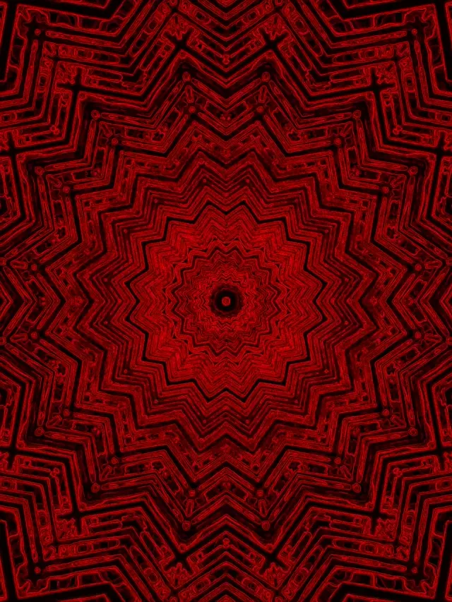 紅色碎形星芒霓虹隧道 VJ Loop 3:4 iPad 直向 60fps 螢幕保護程式