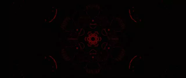 ماندالا چرخ دنده قرمز تونل نئون 2.39:1 Cinemascope 60fps محافظ صفحه VJ Loop