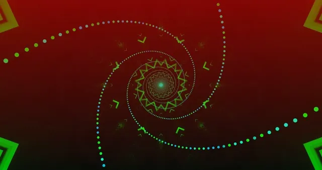 Red Gold Glowing Mandala VJ Loop | 4K Neon Tunnel Screensaver | Psychedelic