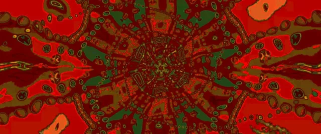 크림슨 골드 육각형 네온 터널 VJLoops 2.39:1 시네마스코프 60fps 화면보호기