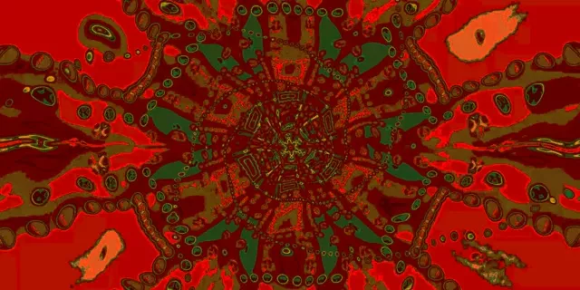 Đường Hầm Neon Lục Giác Đỏ Thẫm Vàng VJLoops 2:1 Univisium 60fps Screensaver