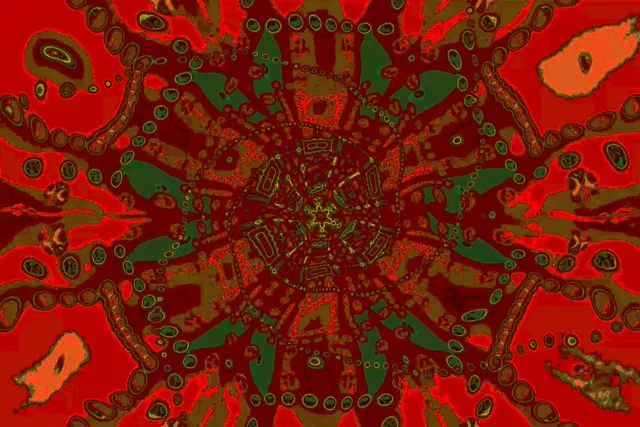 Σήραγγα Νέον Κόκκινο Fractal Μάνταλα VJ Loop 3:2 Surface 60fps Προφύλαξη Οθόνης