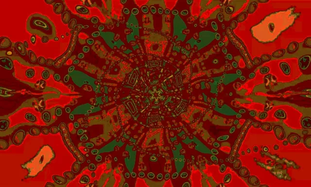 Неоновый туннель красно-золотой мандала вихрь 5:3 широкий 60fps заставка VJLoops