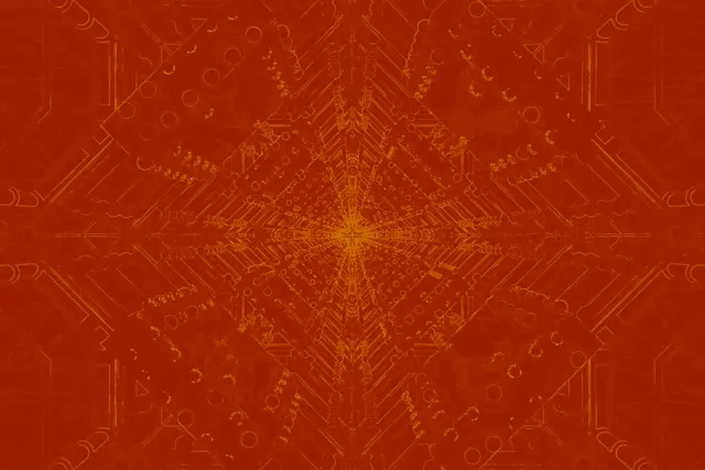 Neon Tunnel 3:2 Surface 60fps Screensaver VJ Loop – Red Gold Kaleidoscope Diamond Burst