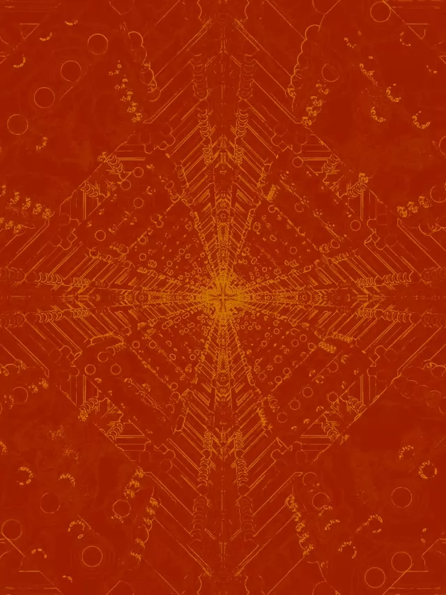 Neon Tunnel Red Gold Kaleidoscope Fractal Burst Vj Loop 3:4 iPad Portrait 60fps Screensaver
