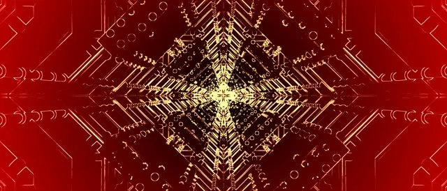 Golden Kaleidoscope Neon Tunnel 21:9 Ultrawide 60fps VJ Loop Screensaver