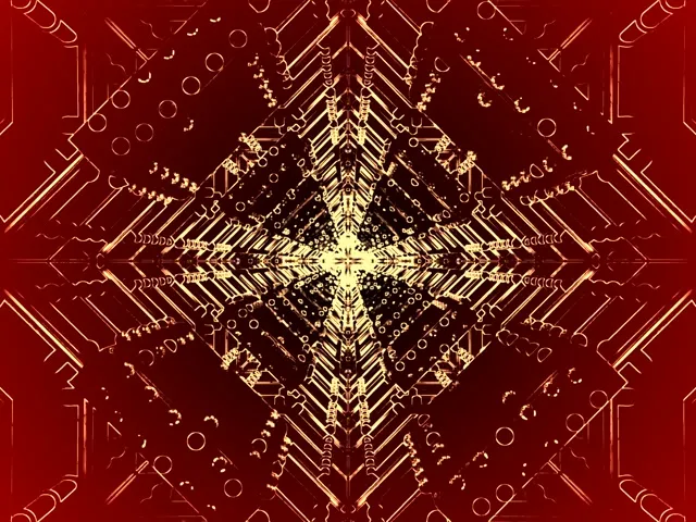 Neon Tunnel Vj Loop 4:3 Classic 60fps Screensaver Golden Geometric Vortex