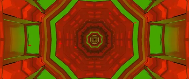 Red Green Neon Tunnel Octagon Vortex 2.39:1 Cinemascope 60fps VJ Loop Screensaver