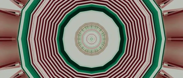 Neon tunel špirálový osemúholník slučka 21:9 ultraširoký 60fps šetrič obrazovky VJLoops