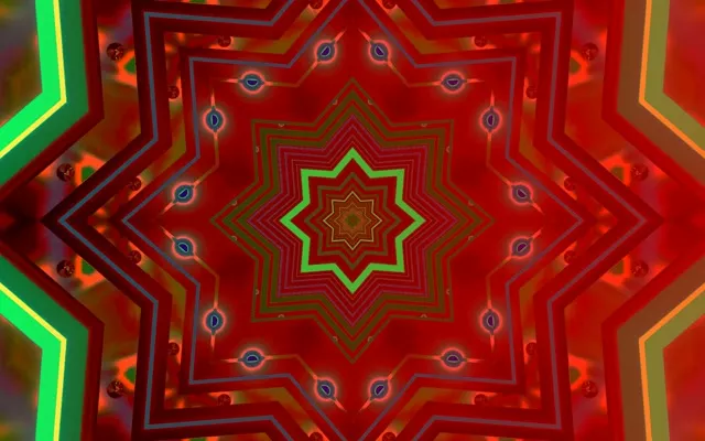 تونل نئون ستاره قرمز سبز محافظ صفحه 60fps 16:10 MacBook VJ Loop