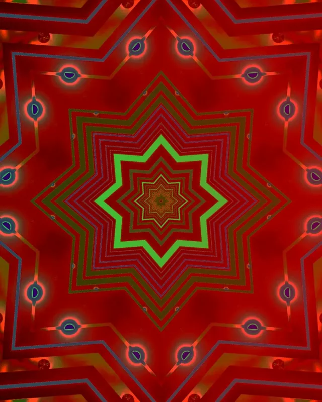 Stea Roșie Verde Tunel Neon Screensaver 60fps 4:5 Instagram VJ Loop