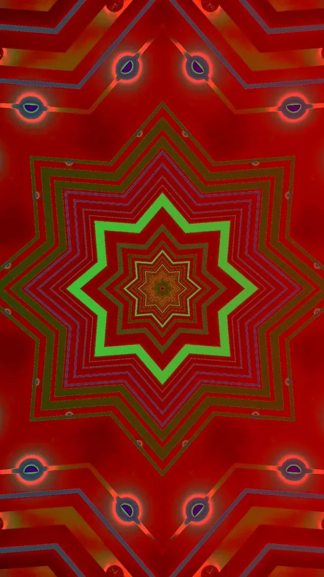 红绿星霓虹隧道屏幕保护程序 60fps 9:16 Reels VJ Loop