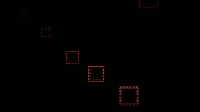 Red Heart Shapes Floating Animation on Black Background