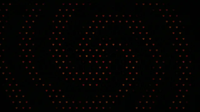 Red Hearts Falling on Black Background 4K