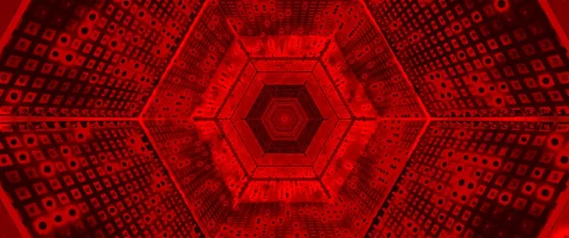 紅色六邊形霓虹隧道 VJ Loop 2.39:1 Cinemascope 60fps 螢幕保護程式