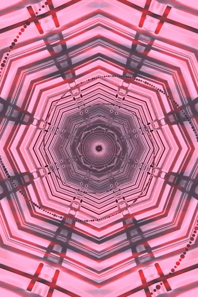 Neon Tunel Ružičasti Oktagon Vrtlog 2:3 Photo Portrait 60fps Screensaver VJ Loop