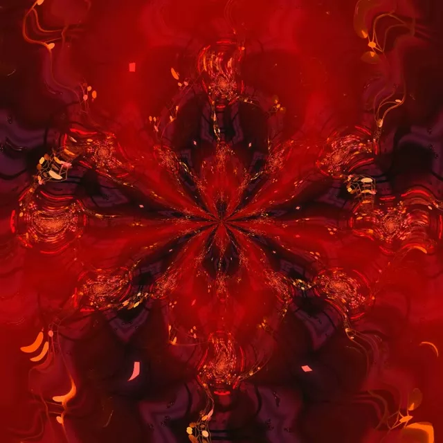 Red Kaleidoscope Neon Tunnel VJ Loop 1:1 Square 60fps Screensaver
