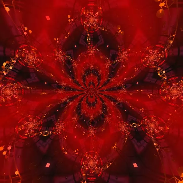 Red Kaleidoscope Neon Tunnel VJ Loop 1:1 Square 60fps Screensaver
