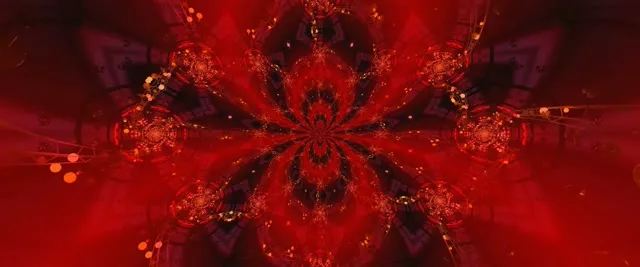 Red Kaleidoscope Neon Tunnel VJ Loop 2.39:1 Cinemascope 60fps Screensaver