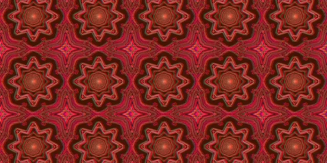 Tamsiai Raudona Mandala Neoninis Tunelis VJ Loop 2:1 Univisium 60fps Ekrano užsklanda